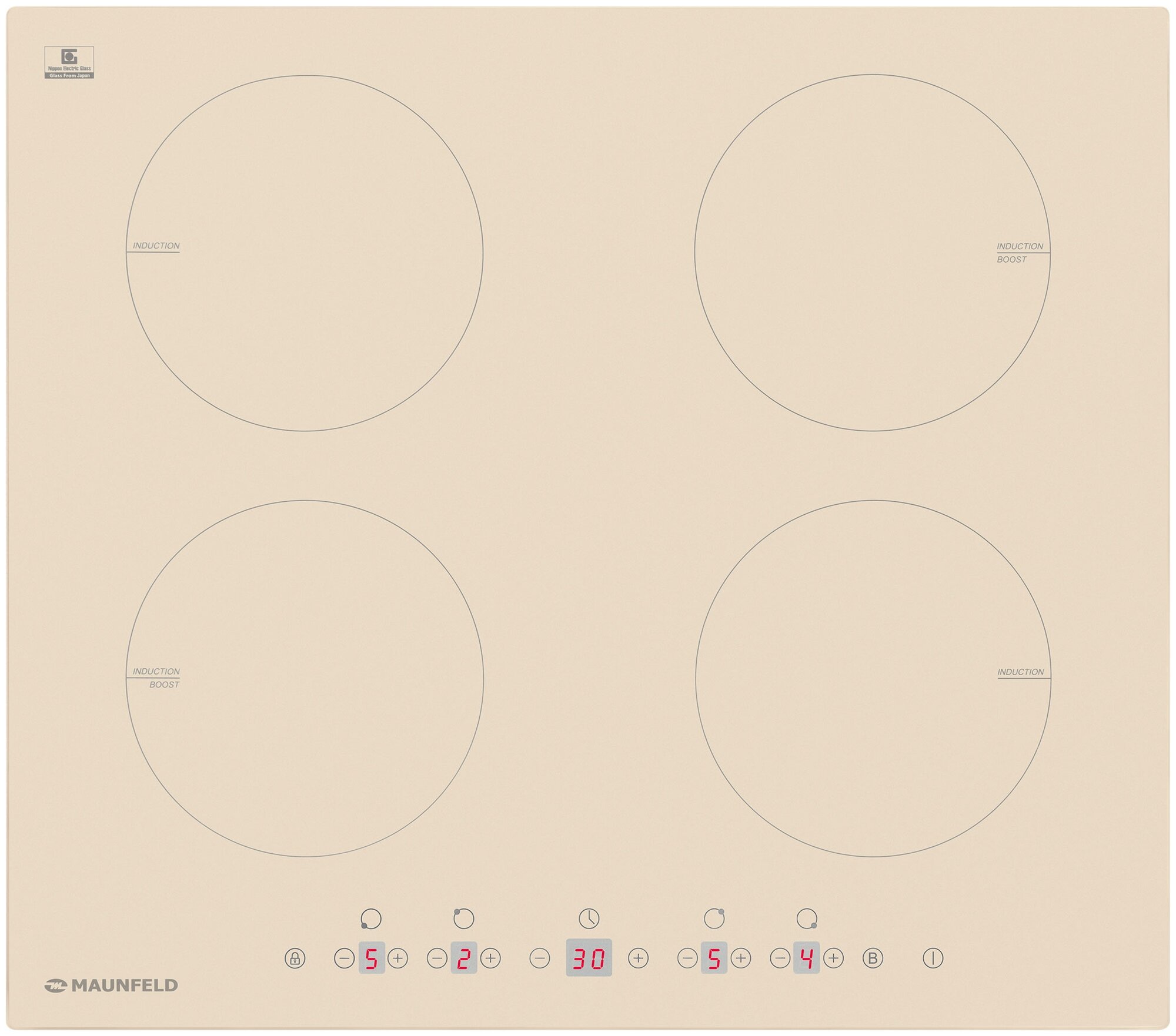 Индукционная варочная панель MAUNFELD EVI.594-BG, бежевый - фотография № 1