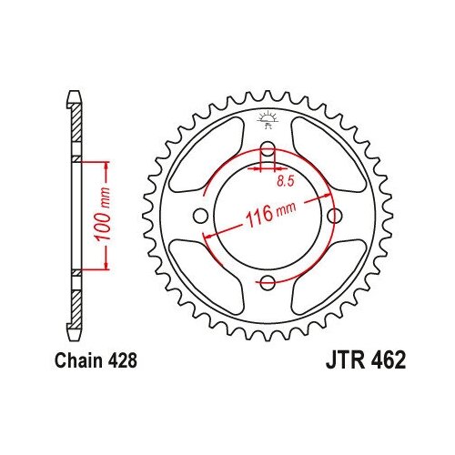 Звезда JT ведомая JTR462.49 49 зубьев