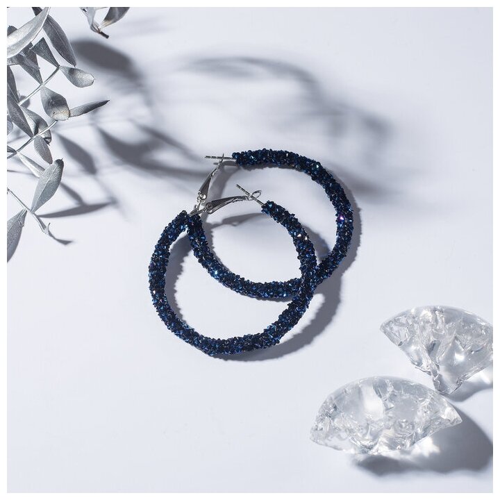 фото Серьги-кольца "Шанталь" d=5, цвет синий