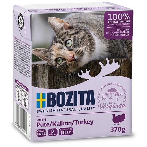  корм для кошек Bozita с рубленой индейкой 370 г (кусочки в желе)