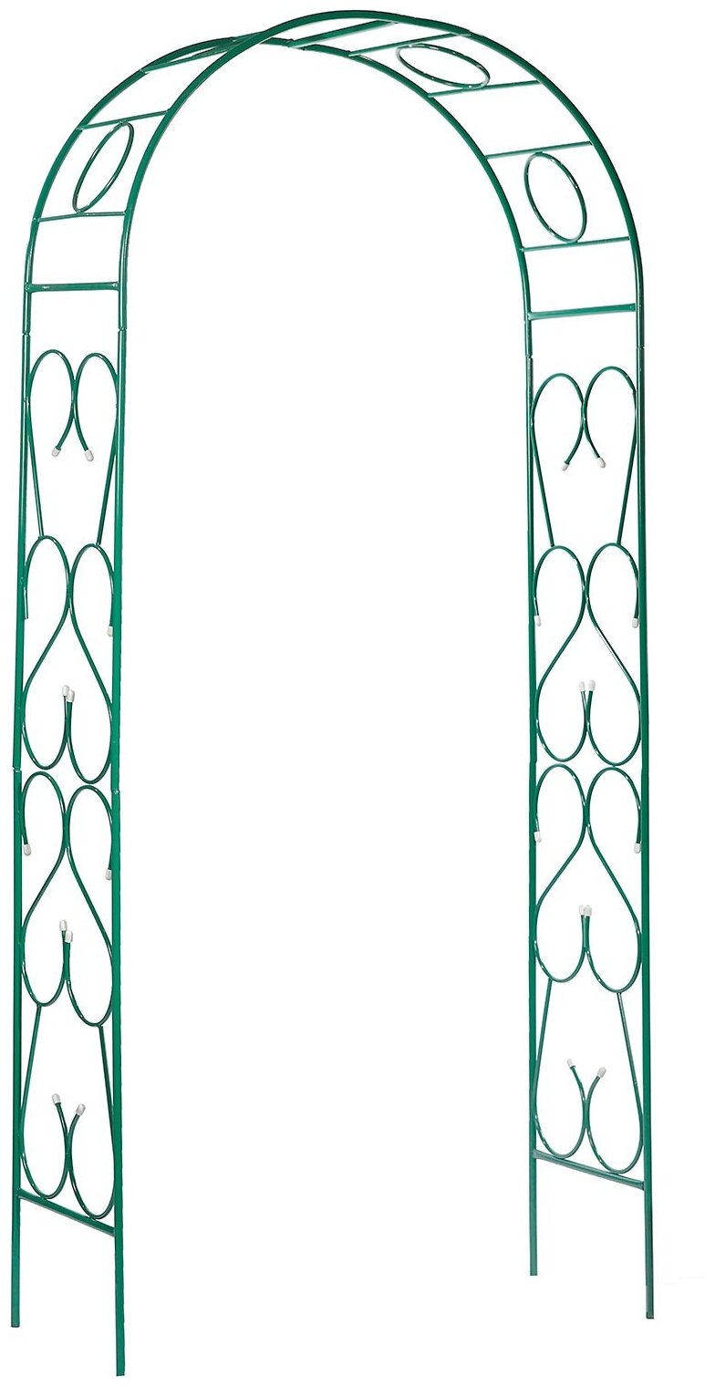 Арка садовая металлическая для растений (для сада) Тюльпан разборная зеленая 240х110х40см.