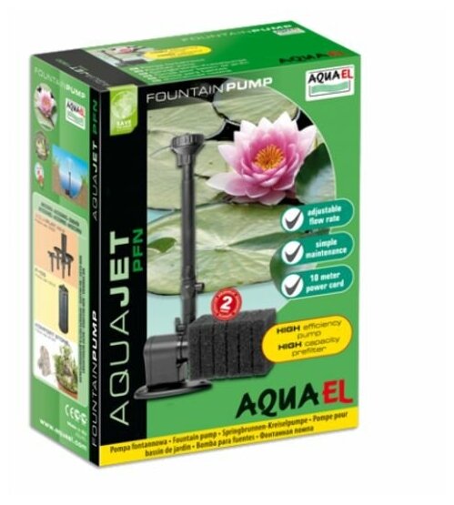 Насос фонтанный AQUAEL AQUAJET PFN 2000 с губкой (2000 л/ч, 27 Вт, h = 1.9 м)