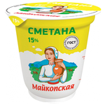 Майкопская молочная продукция Сметана 15% - изображение