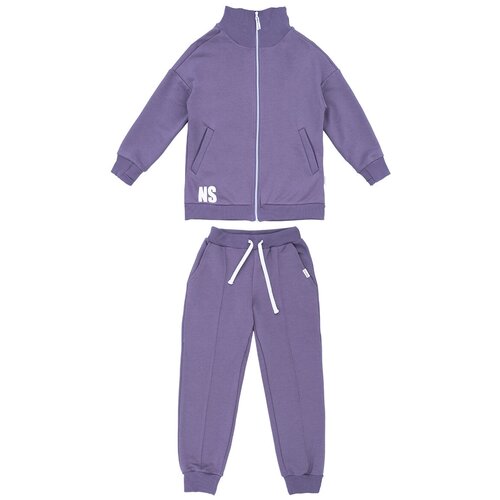 фото Комплект одежды nikastyle, толстовка и брюки, спортивный стиль, размер 146, фиолетовый