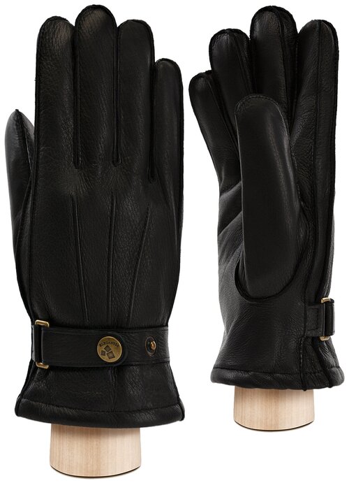 Перчатки мужские кожаные ELEGANZZA, размер 9.5(L), черный