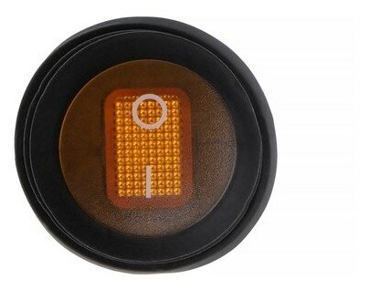 Переключатель влагозащищенный круглый жёлтый с подсветкой, 250 В, 6 А, 3 контакта - фотография № 2