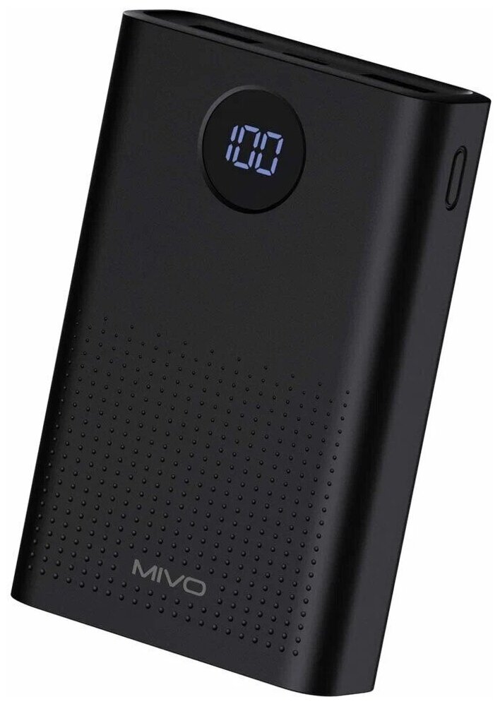 Внешний аккумулятор 10000mAh MIVO MB-102 / 2xUSB / LED