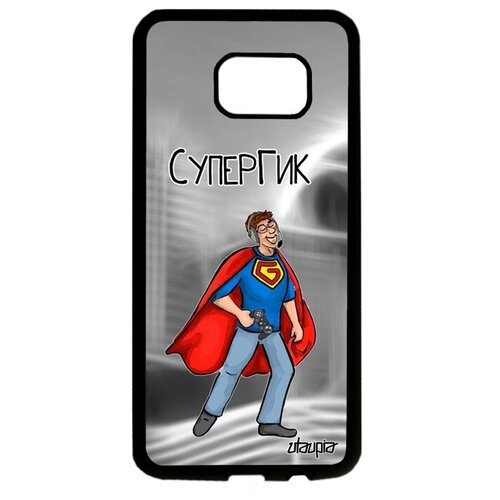 фото Яркий чехол на мобильный // galaxy s7 edge // "супергик" комикс игрок, utaupia, серый