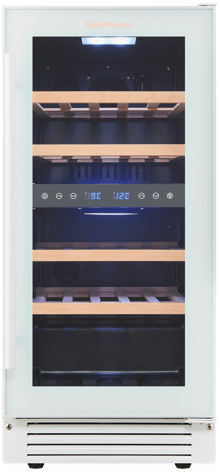 Винный шкаф Cellar Private CP027-2TW, встраиваемый, двухтемпературный, 27бут, белый.