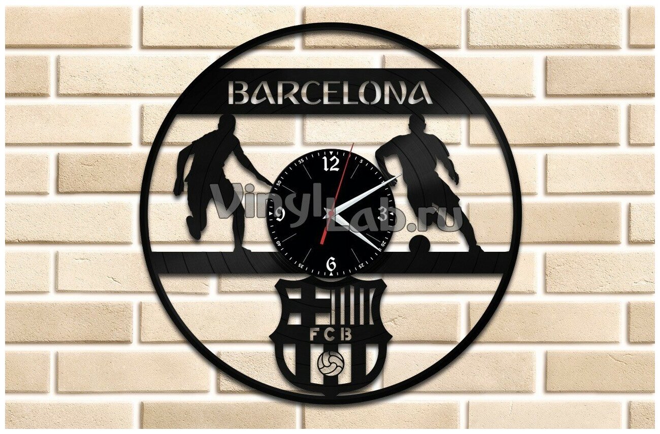 ФК Barcelona — часы из виниловой пластинки (c) VinylLab