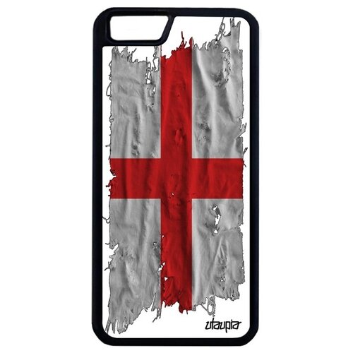 фото Яркий чехол на мобильный // iphone 6 plus // "флаг англии на ткани" страна патриот, utaupia, белый