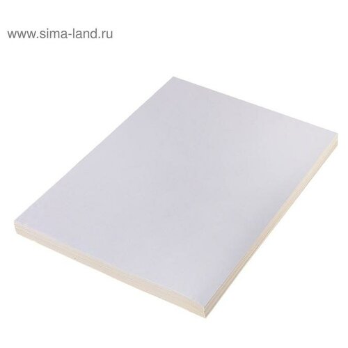 Бумага А4, 100 листов, 80 г/м, самоклеящаяся, белая глянцевая