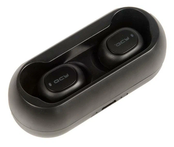 Наушники с микрофоном QCY T1, Bluetooth, вкладыши, черный Noname - фото №4