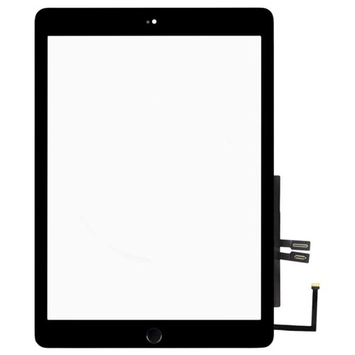 Тачскрин (сенсор) для Apple iPad 6 (2018) в сборе с черной кнопкой HOME и микросхемой (черный)