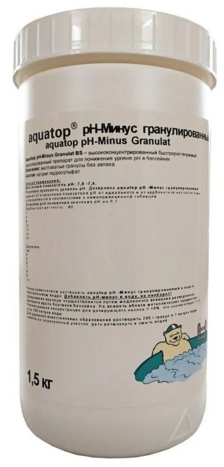 AQUATOP рН Минус гранулированный (Вес кг. 1,5)