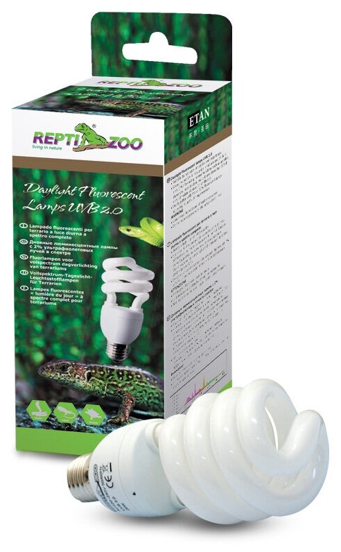 Лампа лампа ультрафиолетовая Repti Zoo Compact Daylight (2015CT), 15 Вт