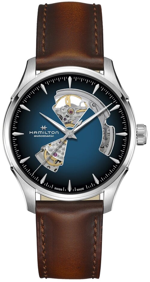 Наручные часы Hamilton Jazzmaster Часы Hamilton Jazzmaster Open Heart Auto H32675540, синий, серебряный