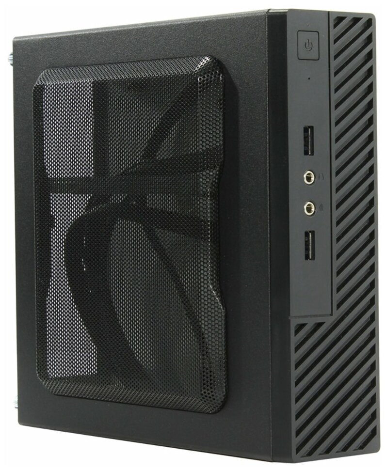 Корпус Slim Case Powerman ME100S-BK front fan 4cm, 120W adapter, Mini ITX, VESA