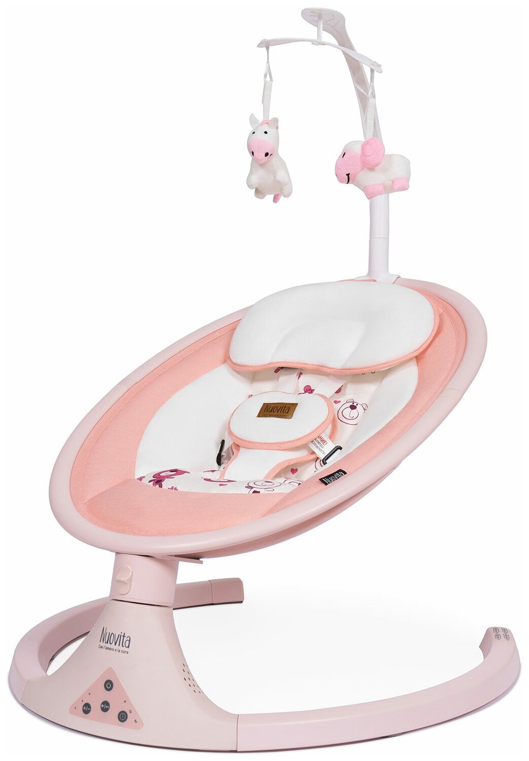 Электрокачели для новорожденных Nuovita Mistero MS1 (Розовый, Розовый)