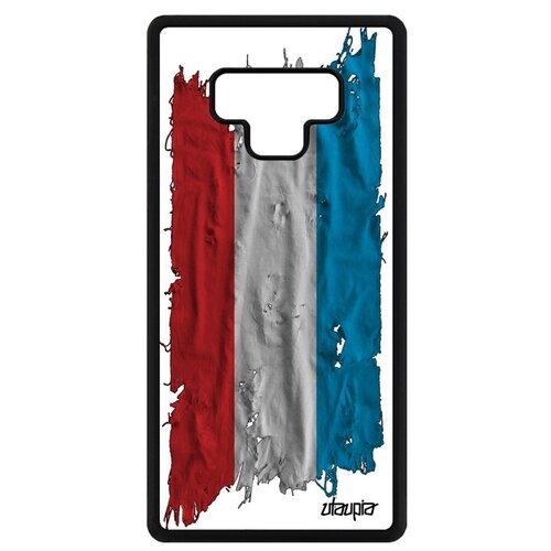 фото Стильный чехол для мобильного // samsung galaxy note 9 // "флаг люксембурга на ткани" стиль страна, utaupia, белый