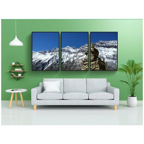 фото Набор модулных постеров для интерьера "непал пейзаж, ступами, буддийская ступа" 60x90 см. в тубусе, без рамки lotsprints