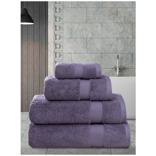 фото Karna полотенце arel цвет: фиолетовый (70х140 см)