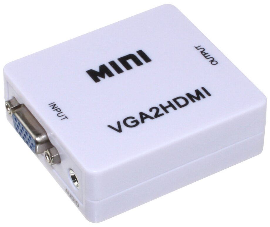Переходник HDMI(G) - VGA(G) конвертер, белый