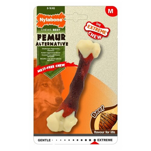 Nylabone Бедренная кость экстра-жесткая, аромат говядины, M (Extreme Chew Femur - Beef Flavour) 983743EU | Extreme Chew Femur - Beef Flavour, 0,09 кг