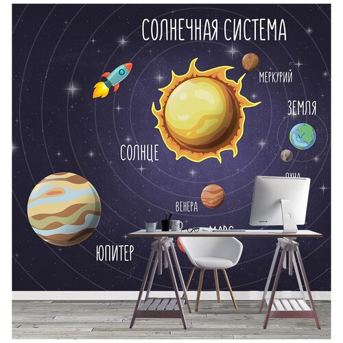 K07803 Фотообои Флизелиновые с виниловым покрытием Детские Космос 300х270 см 6900₽