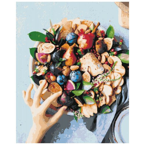 фото Картина по номерам hobruk "фруктовая тарелка", 40x50см