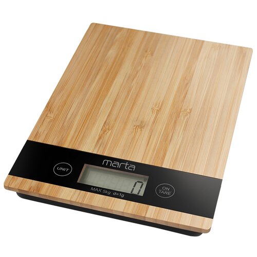 Весы кухонные MARTA MT-1639 {new} бамбук сенсор