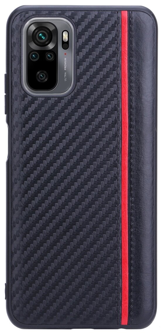 Чехол накладка G-Case Carbon для Xiaomi Redmi Note 10 (Сяоми / Ксиаоми Редми Ноут 10), черная