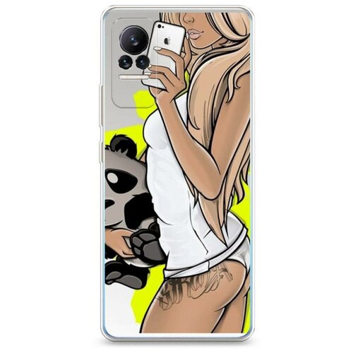 фото Силиконовый чехол "девушка с пандой" на xiaomi civi / cяоми cиви case place