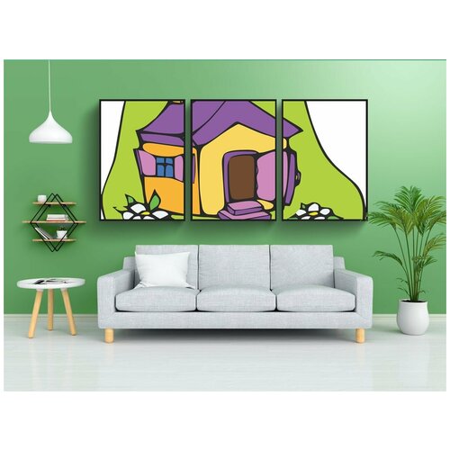 фото Набор модулных постеров для интерьера "дом, фантазия, игрушка дом" 60x90 см. в тубусе, без рамки lotsprints