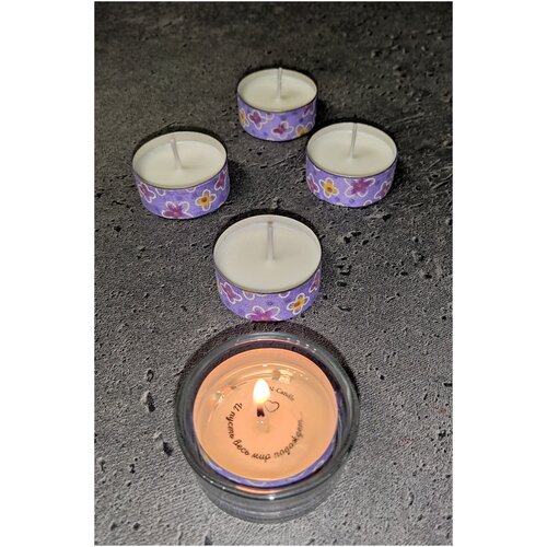 Набор ароматических чайных свечей с посланием 6шт