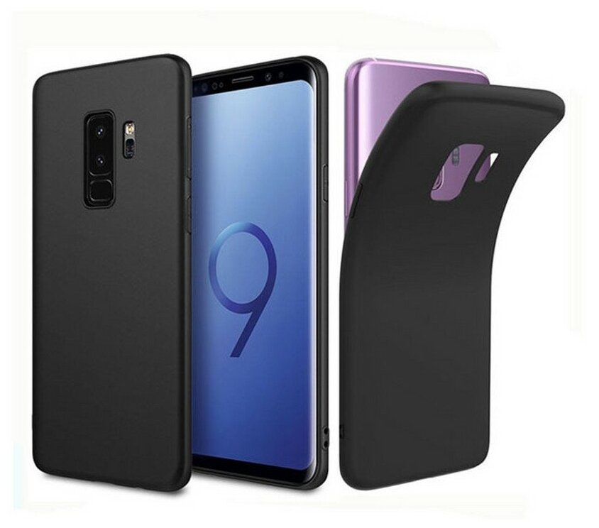 Силиконовая накладка тонкая для Samsung S9+ черный