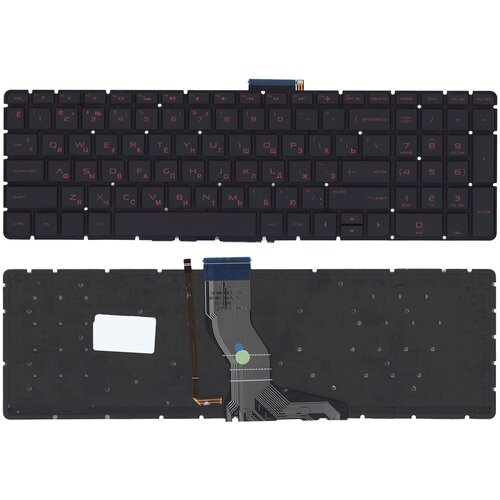 Клавиатура для ноутбука HP Omen 17-W000 черная с красной подсветкой красные символы 2442₽