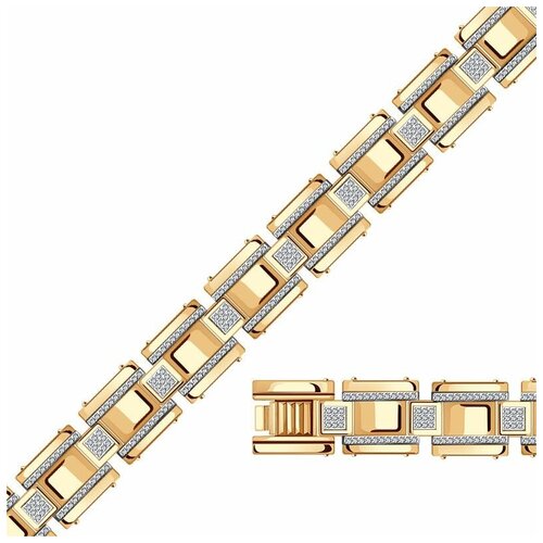 фото Золотой браслет с фианитом diamant-online