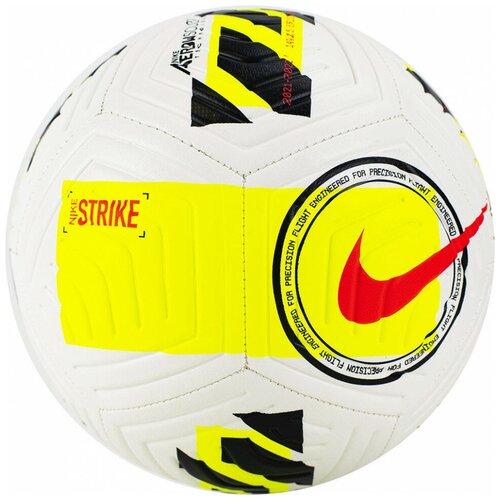 фото Мяч футбольный nike strike dc2376-102, р.5, 12 панели, тпу, маш. сш.,бело-жел-чер