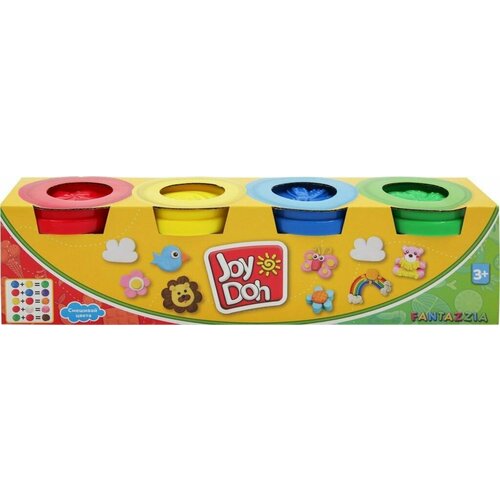 Масса для лепки JOY DOH 4 баночки с тестом, 4х112г, Арт. POT-04/112
