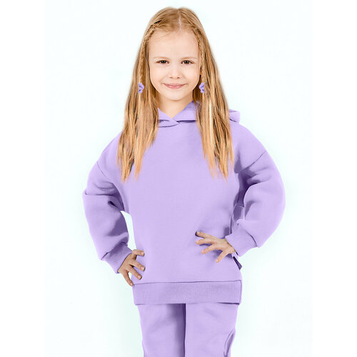 фото Костюм ketmin детский спортивный костюм ketmin many с начесом для девочек, худи и брюки, размер 104, фиолетовый