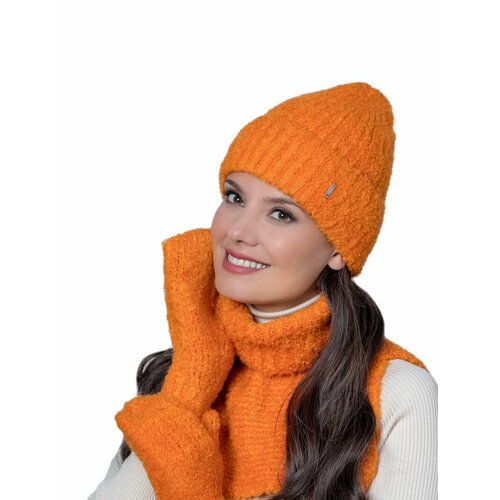 фото Шапка бини landre, размер 56-59 см, оранжевый