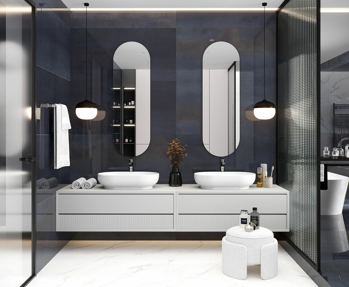 фото Керамогранит Laparet Cast Navy Темно-синий 60х120 см, уп. 1,44 м2, 2 шт. в уп.