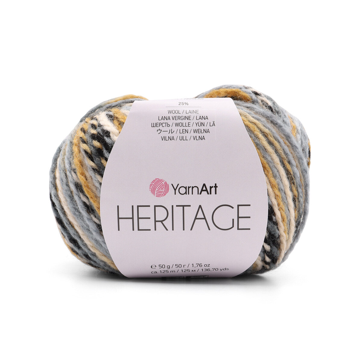 Пряжа для вязания YarnArt 'Heritage', 50г, 125м (25% шерсть, 75% акрил) (331 принт), 10 мотков