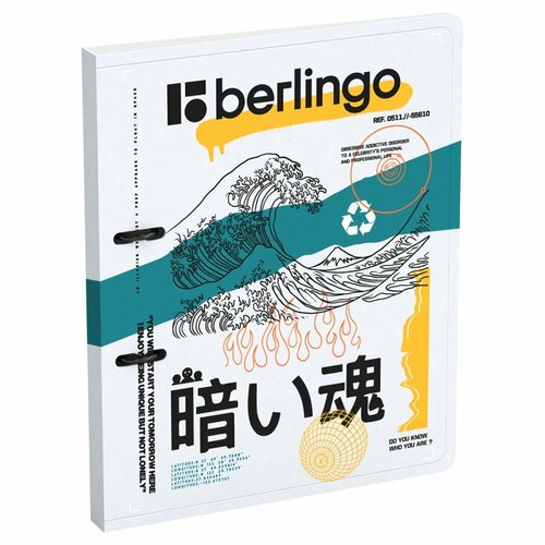 Папка на 2-х кольцах Berlingo Glyph (А4, корешок 24мм, 600мкм, D-кольца) (RB4_2DS11)