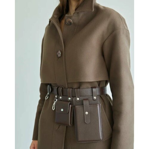 фото Сумка поясная tikitorch, фактура матовая, коричневый