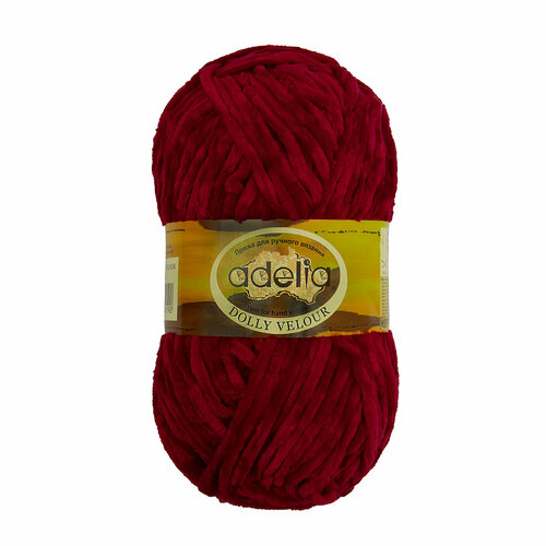 Пряжа "DOLLY VELOUR" 100% полиэстер 100 г 93 м №21 красный Adelia