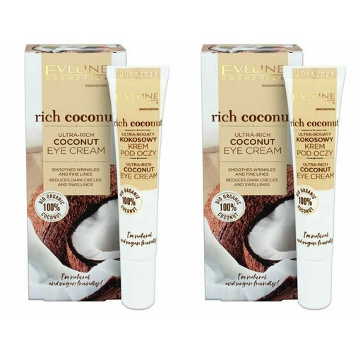 Eveline Cosmetics Крем для кожи вокруг глаз Rich Coconut, 20 мл, 2 шт