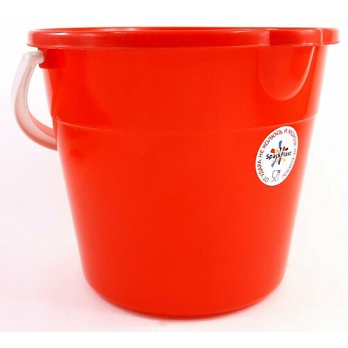 Ведро 7л, подходит для пищевых продуктов, морозостойкое, ударопрочное, красный IS400010/3 Spark Plast (арт. 819612)