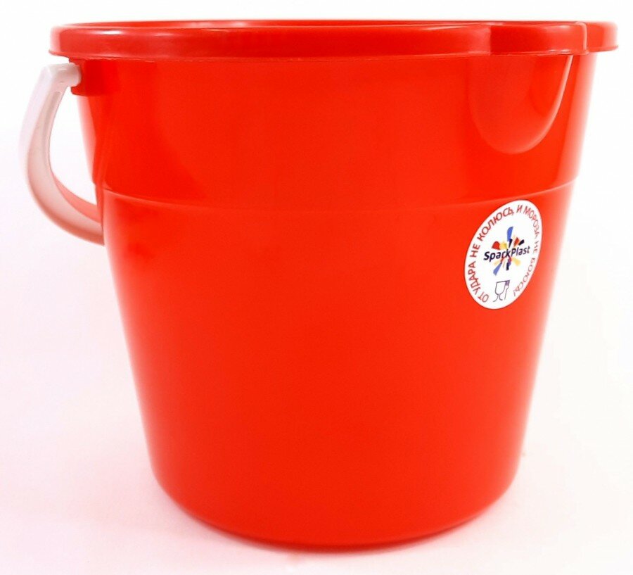 фото Ведро 10л, подходит для пищевых продуктов, морозостойкое, ударопрочное, красный IS400011/3 Spark Plast (арт. 819615)